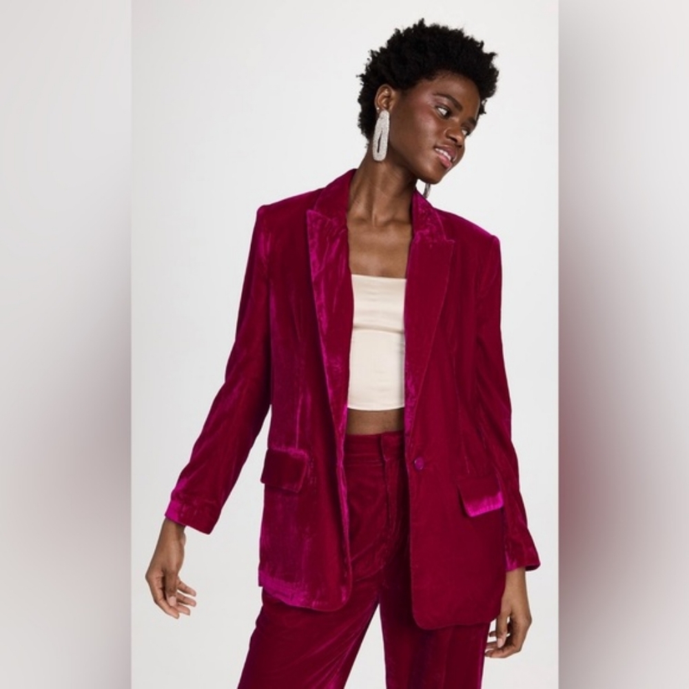 NWT Anthropologie Endless Rose Matte Velvet Blazer